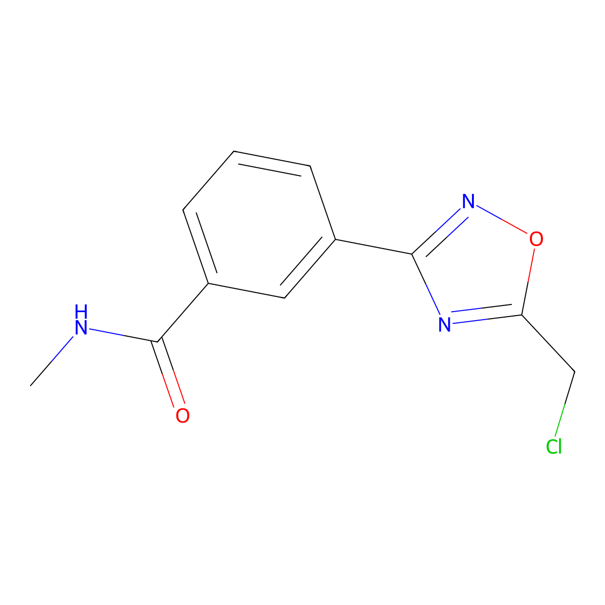 3-[5-(Chloromethyl)-1,2,4-oxadiazol-3-yl]-N-methylbenzamide molecular structure, CAS 2279122-08-4