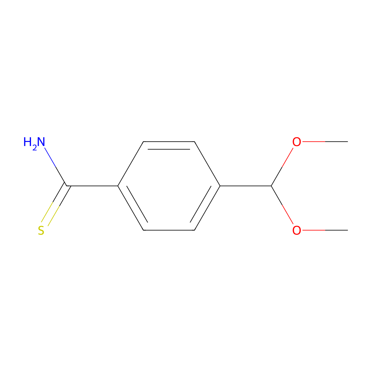 4-(Dimethoxymethyl)benzenecarbothioamide molecular structure, CAS 2279122-14-2