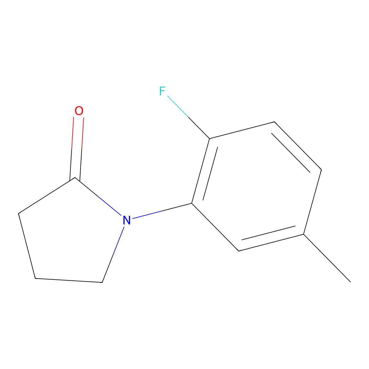 1-(2-Fluoro-5-methylphenyl)pyrrolidin-2-one molecular structure, CAS 2279122-51-7