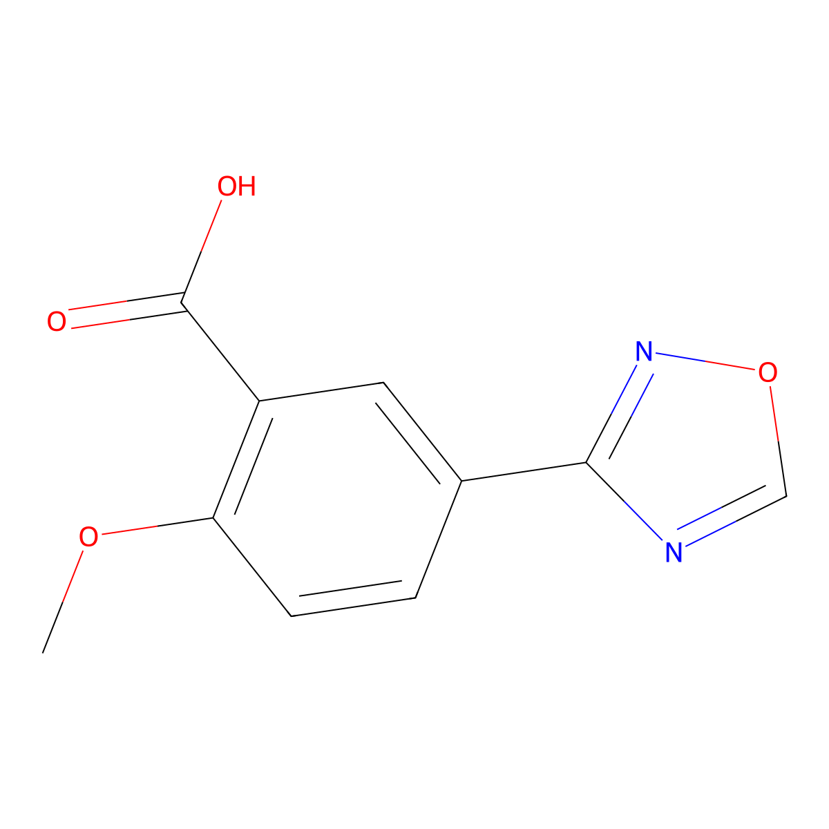2-Methoxy-5-(1,2,4-oxadiazol-3-yl)benzoic acid molecular structure, CAS 2279122-53-9