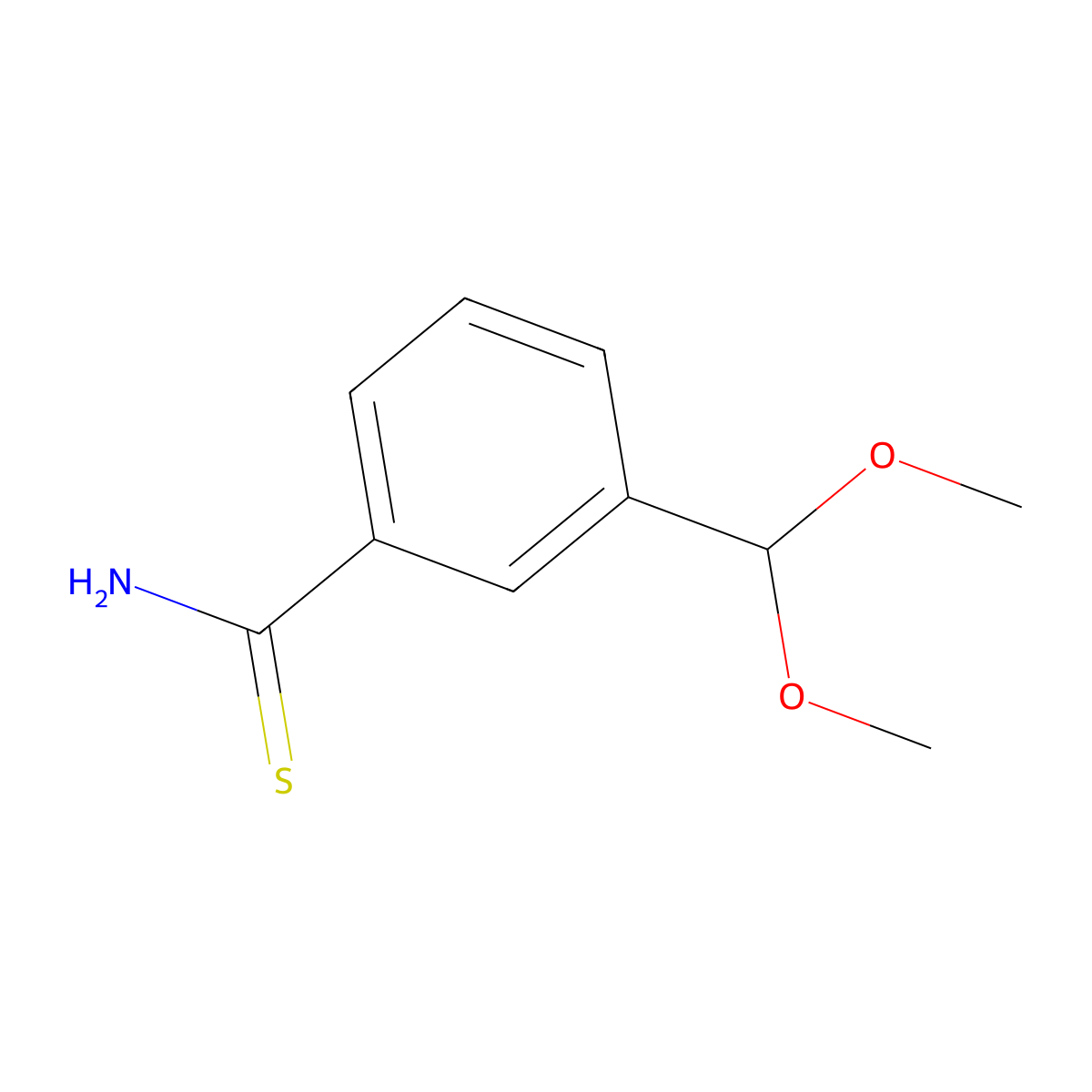 3-(Dimethoxymethyl)benzenecarbothioamide molecular structure, CAS 2279122-57-3