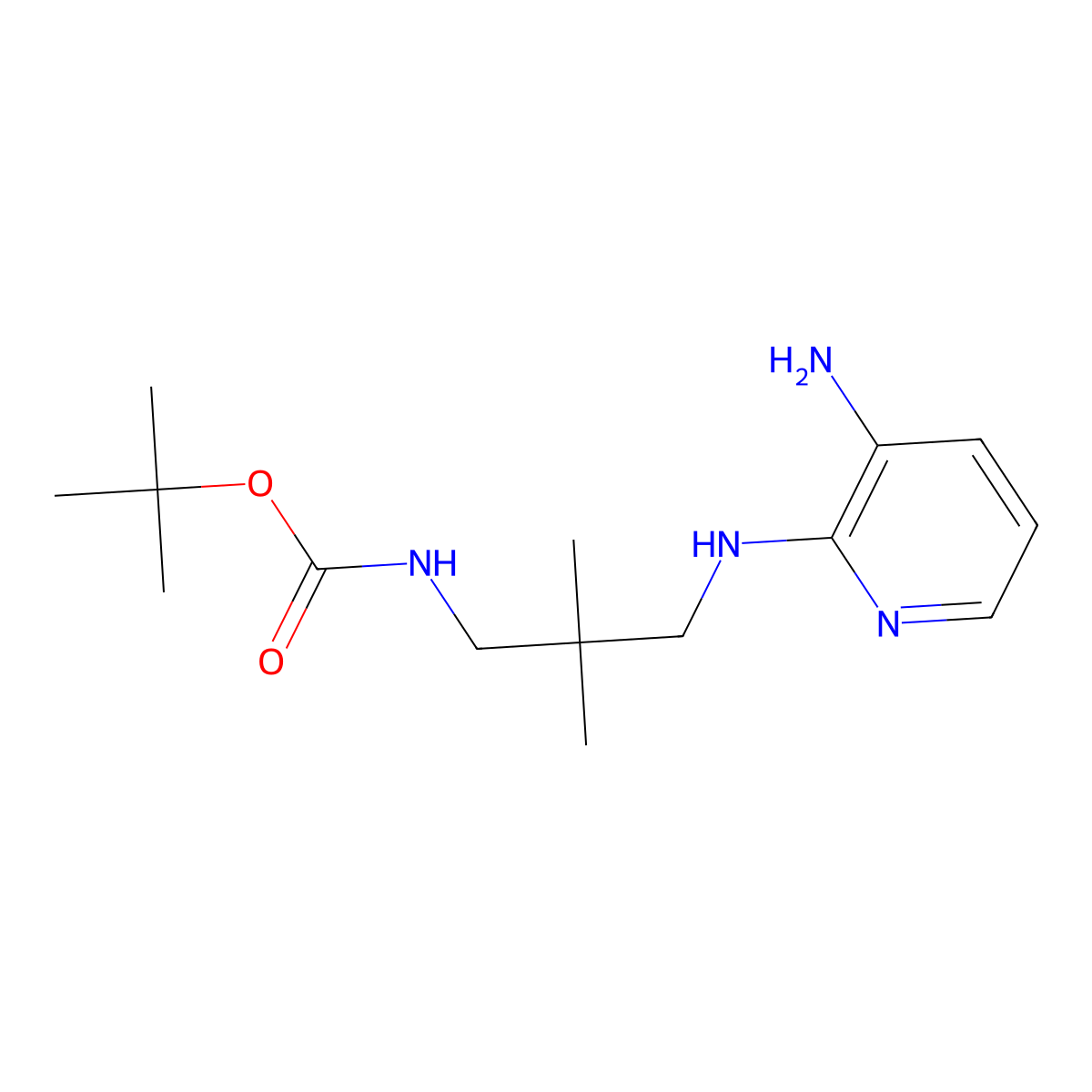tert-Butyl {3-[(3-aminopyridin-2-yl)amino]-2,2-dimethylpropyl}carbamate molecular structure, CAS 2279122-62-0