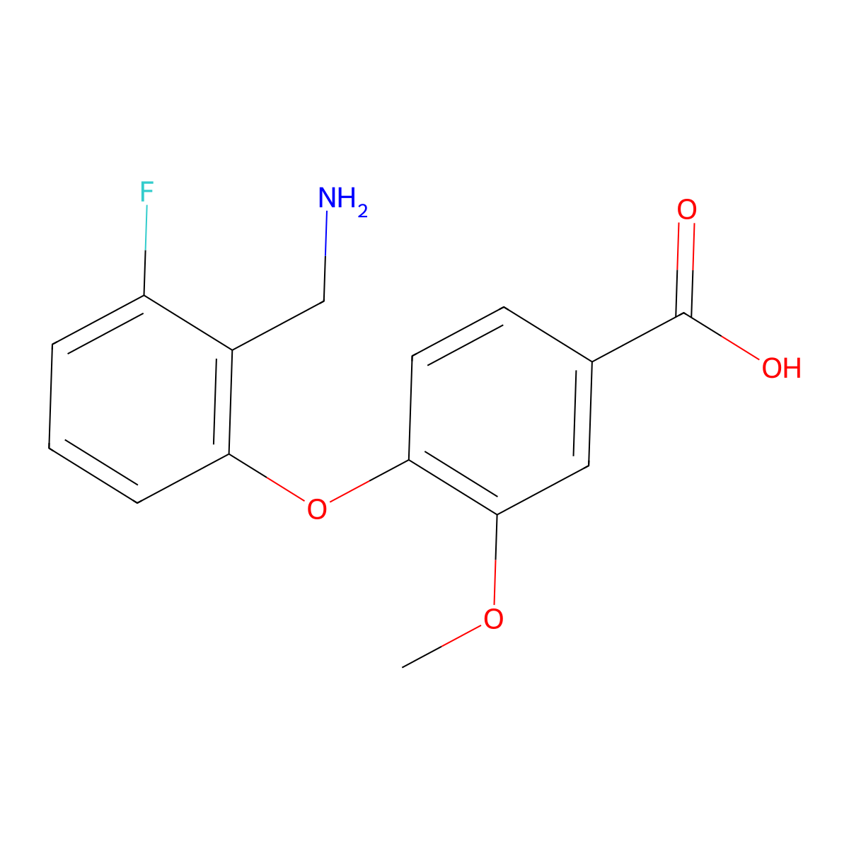 4-[2-(Aminomethyl)-3-fluorophenoxy]-3-methoxybenzoic acid molecular structure, CAS 2279122-65-3