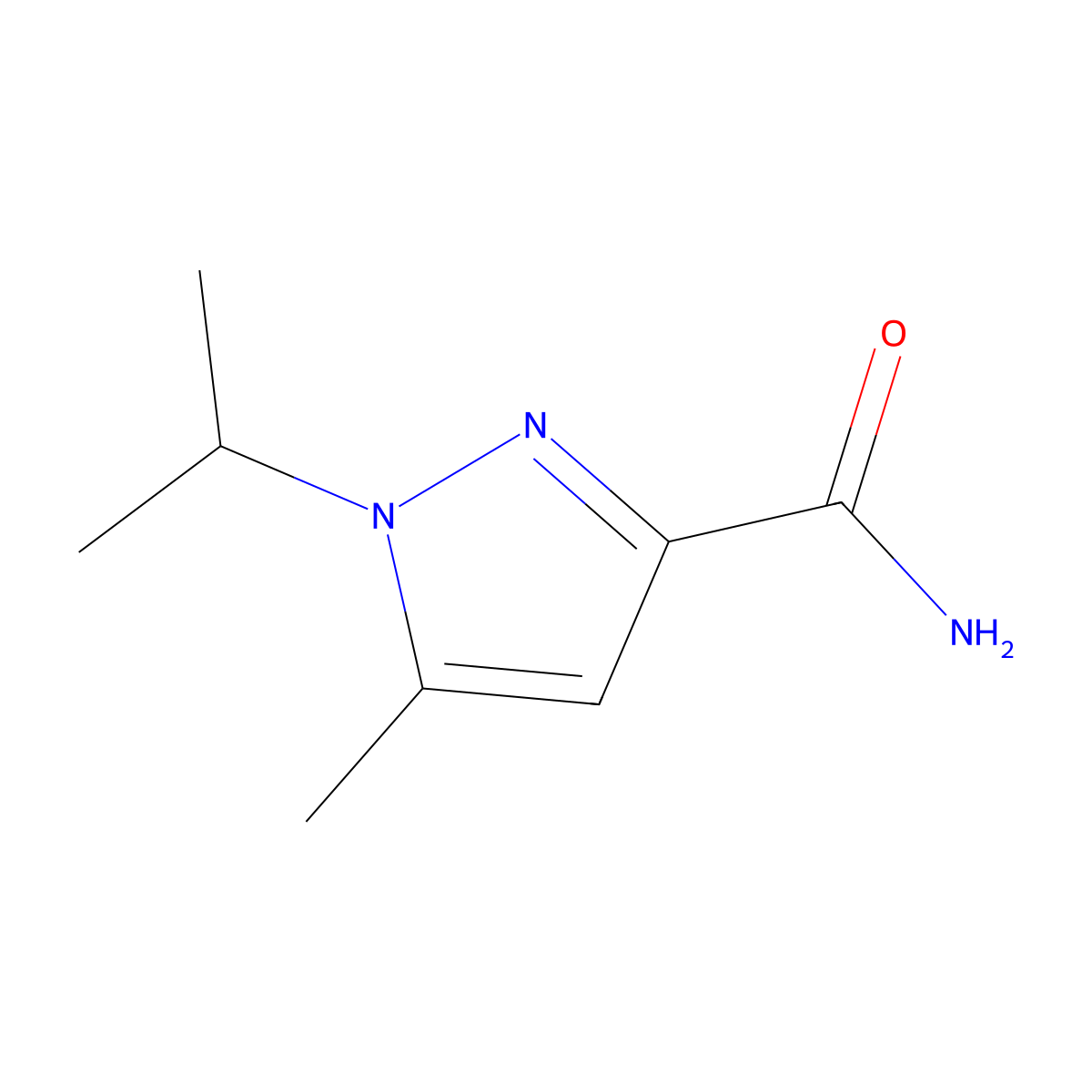1-Isopropyl-5-methyl-1H-pyrazole-3-carboxamide molecular structure, CAS 2279122-67-5