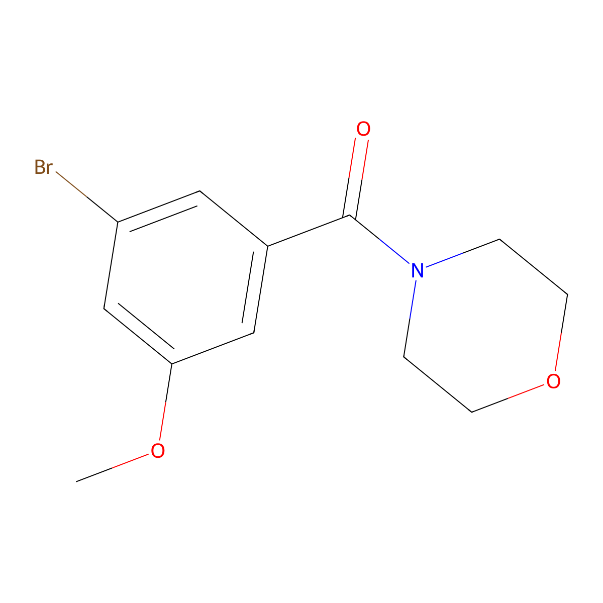 (3-Bromo-5-methoxy-phenyl)-morpholin-4-yl-methanone molecular structure, CAS 2279122-68-6