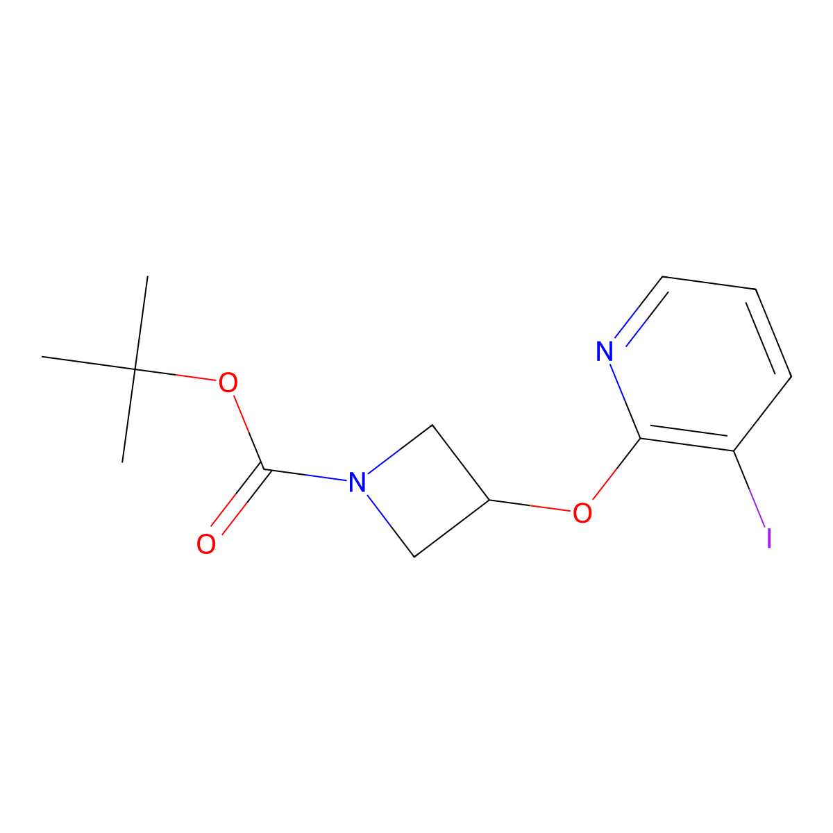 3-(3-Iodo-pyridin-2-yloxy)-azetidine-1-carboxylic acid tert-butyl ester molecular structure, CAS 2279122-74-4