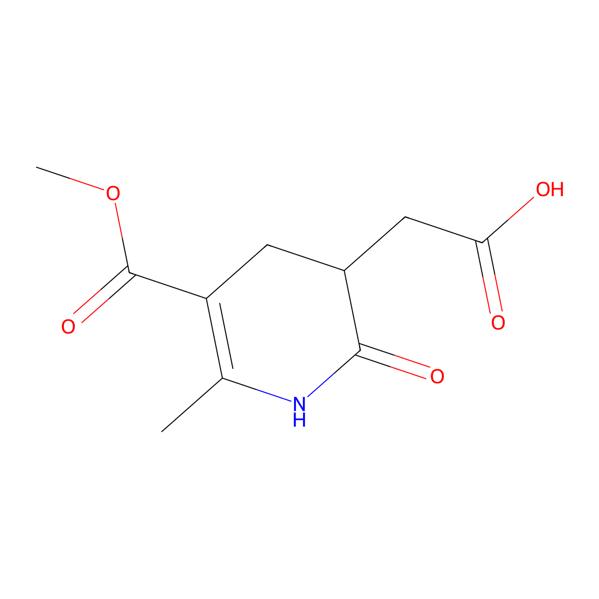 [5-(Methoxycarbonyl)-6-methyl-2-oxo-1,2,3,4-tetrahydropyridin-3-yl]acetic acid molecular structure, CAS 2279122-94-8