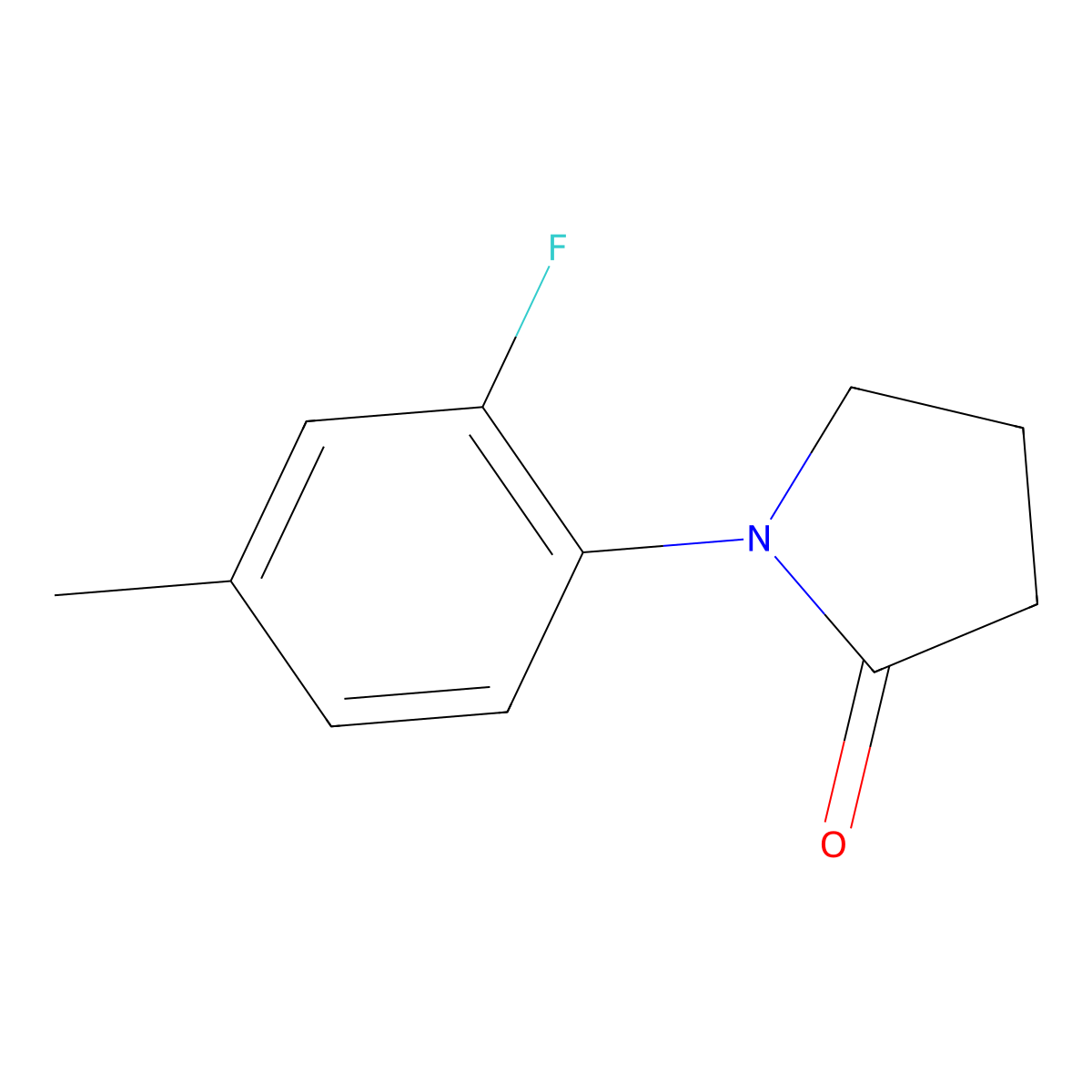1-(2-Fluoro-4-methylphenyl)pyrrolidin-2-one molecular structure, CAS 2279122-99-3