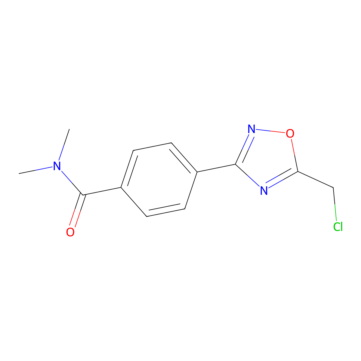 4-[5-(Chloromethyl)-1,2,4-oxadiazol-3-yl]-N,N-dimethylbenzamide molecular structure, CAS 2279123-01-0