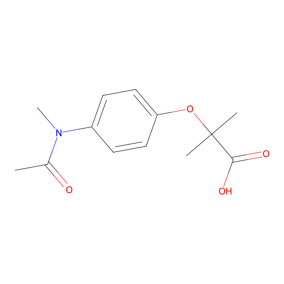 2-[4-(Acetylmethylamino)-phenoxy]-2-methyl-propionic acid molecular structure, CAS 2279123-38-3