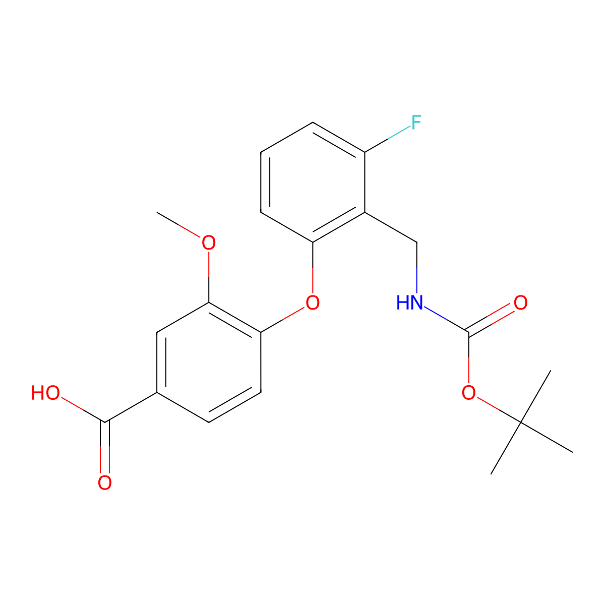 4-(2-{[(tert-Butoxycarbonyl)amino]methyl}-3-fluorophenoxy)-3-methoxybenzoic acid molecular structure, CAS 2279123-52-1