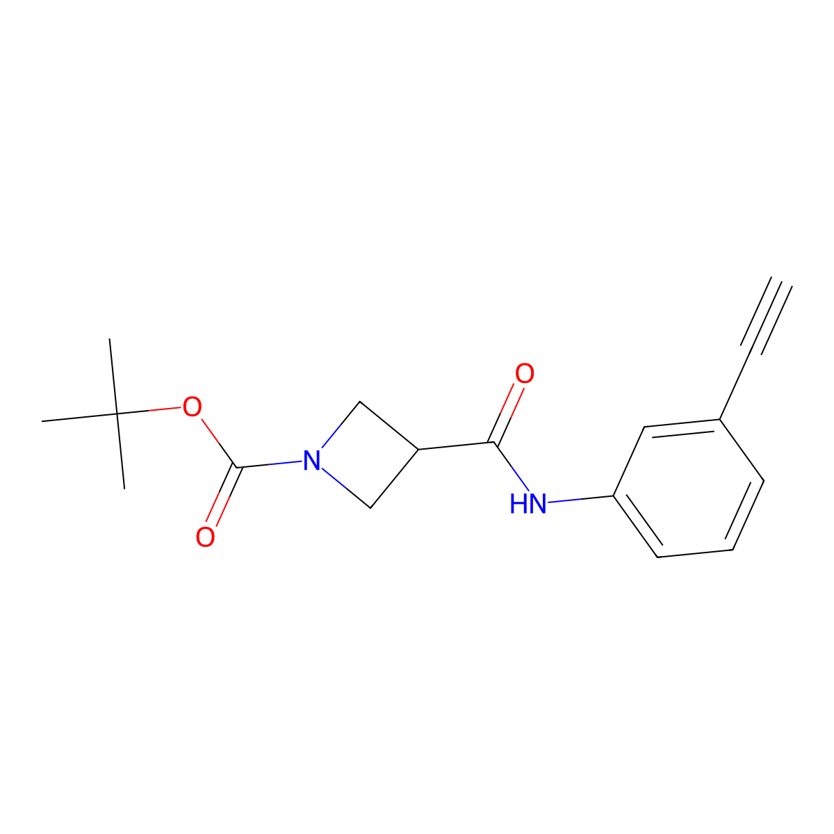 3-(3-Ethynylphenylcarbamoyl)-azetidine-1-carboxylic acid tert-butyl ester molecular structure, CAS 2279123-69-0