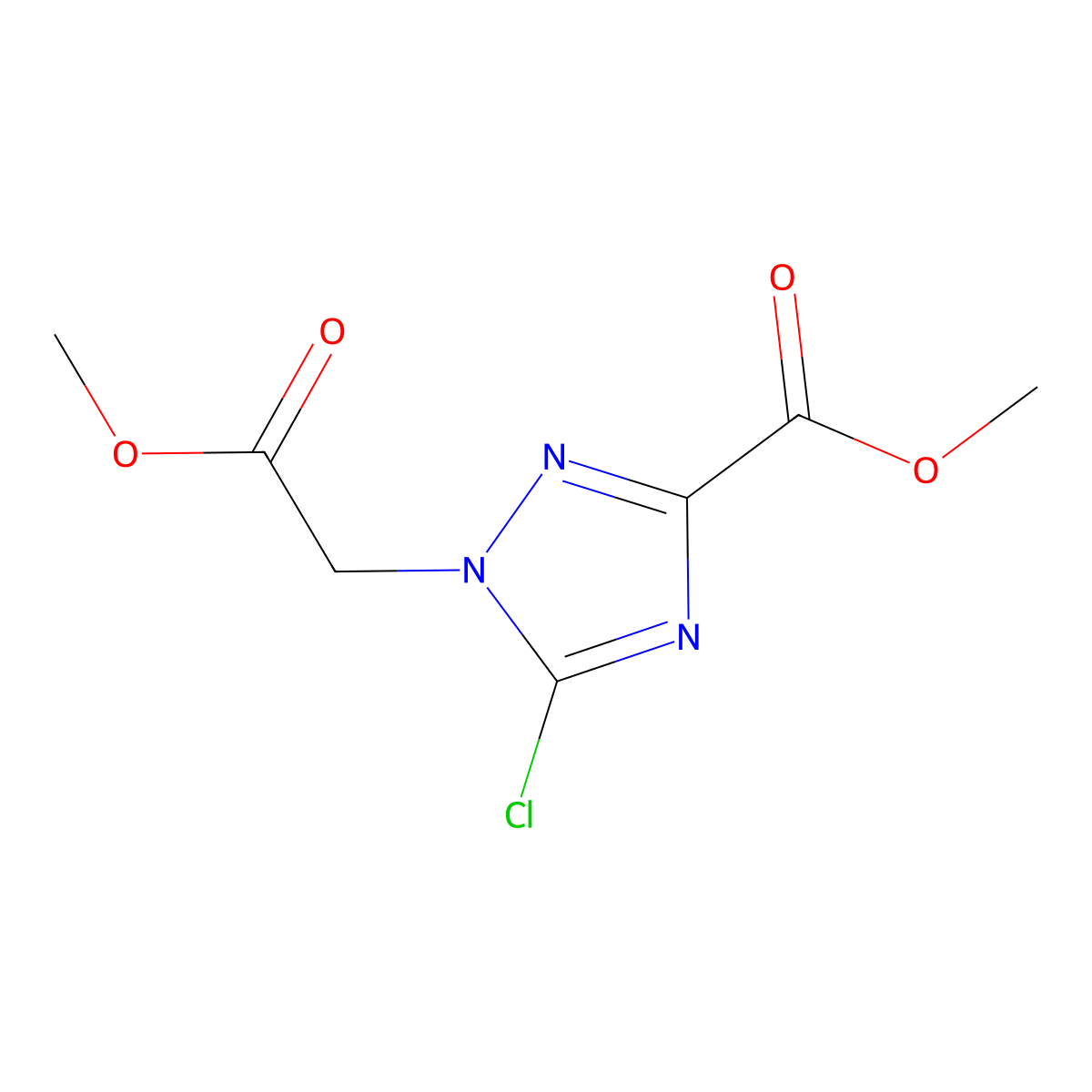 Methyl 5-chloro-1-(2-methoxy-2-oxoethyl)-1H-1,2,4-triazole-3-carboxylate molecular structure, CAS 2279123-77-0