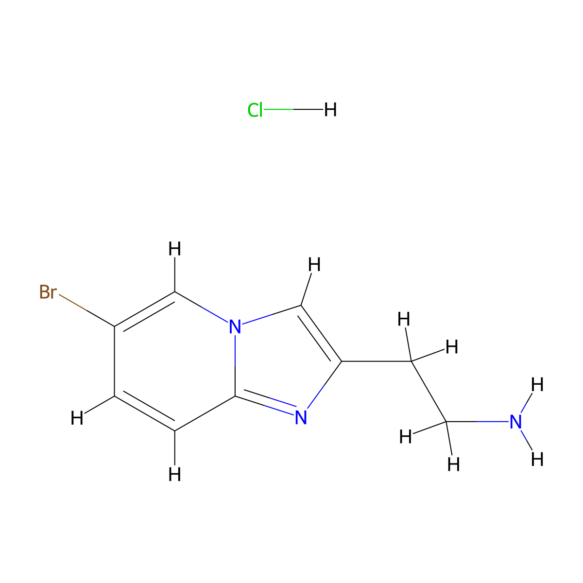 [2-(6-Bromoimidazo[1,2-a]pyridin-2-yl)ethyl]amine hydrochloride molecular structure, CAS 2279123-84-9