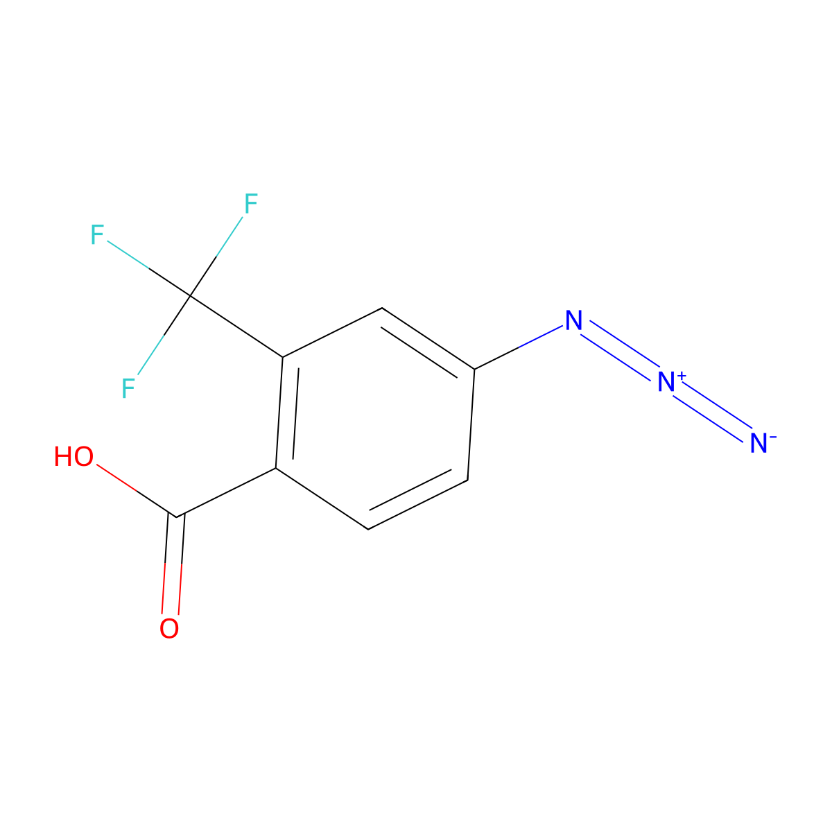 4-Azido-2-(trifluoromethyl)benzoic acid molecular structure, CAS 2279124-17-1