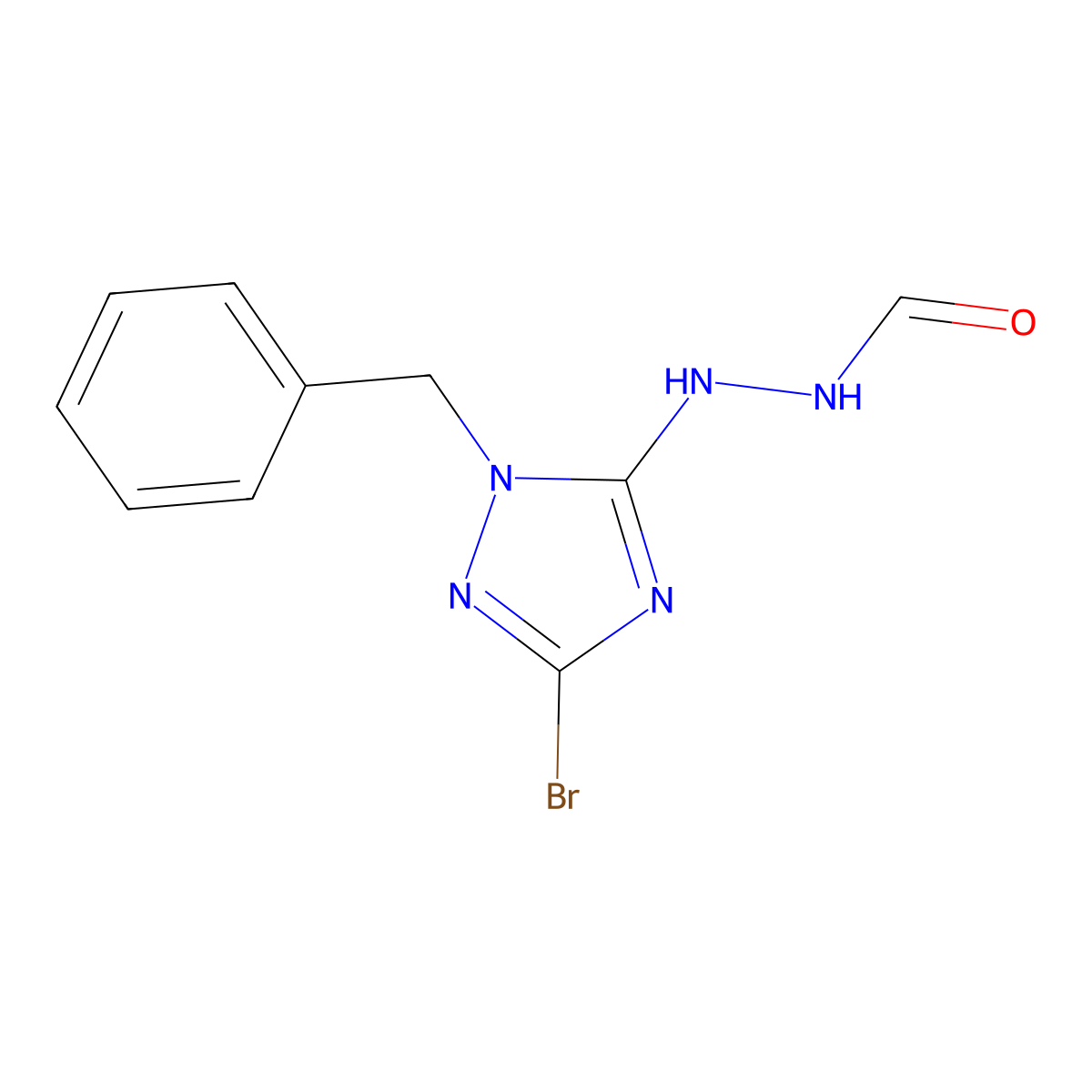 N'-(1-Benzyl-3-bromo-1H-1,2,4-triazol-5-yl)formic hydrazide molecular structure, CAS 2279124-19-3