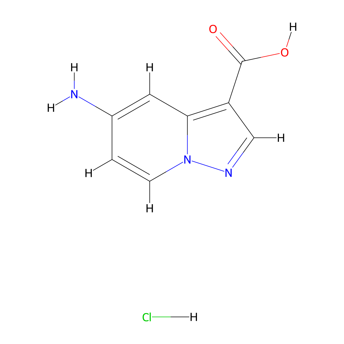5-Aminopyrazolo[1,5-a]pyridine-3-carboxylic acid hydrochloride molecular structure, CAS 2279124-20-6