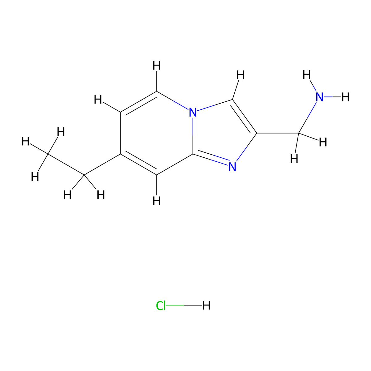 [(7-Ethylimidazo[1,2-a]pyridin-2-yl)methyl]amine hydrochloride molecular structure, CAS 2279124-21-7