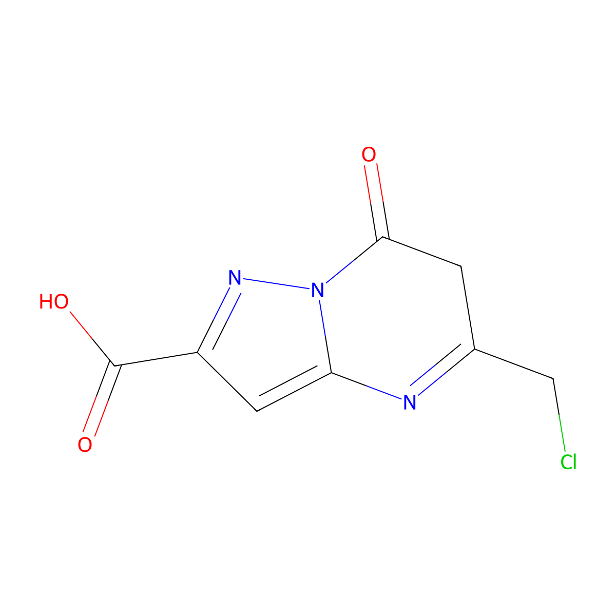 5-(Chloromethyl)-7-oxo-6,7-dihydropyrazolo[1,5-a]pyrimidine-2-carboxylic acid molecular structure, CAS 2279124-22-8