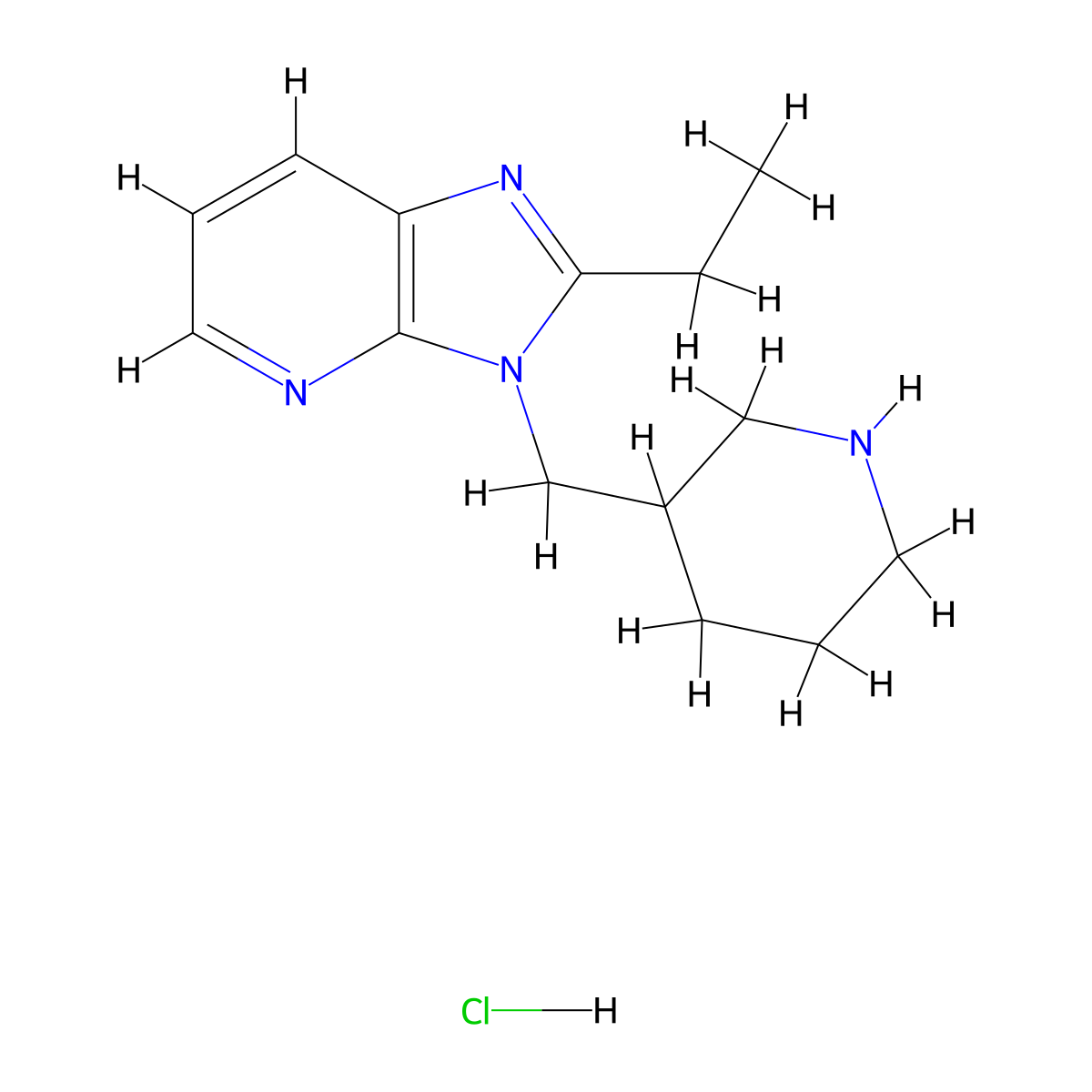 2-Ethyl-3-(piperidin-3-ylmethyl)-3H-imidazo[4,5-b]pyridine hydrochloride molecular structure, CAS 2279124-28-4