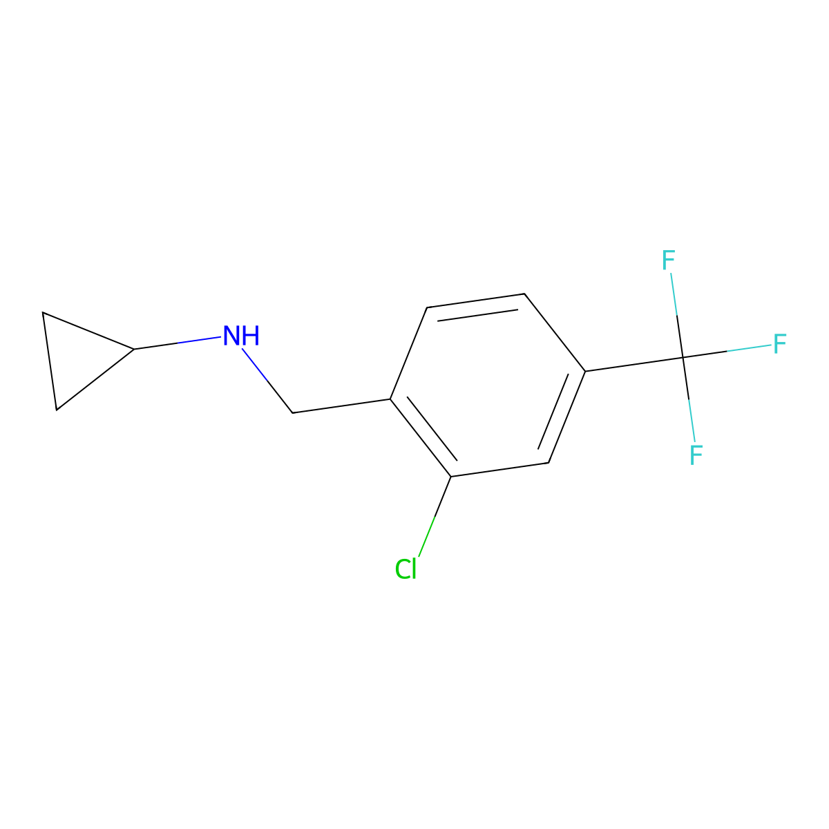 (2-Chloro-4-trifluoromethyl-benzyl)-cyclopropyl-amine molecular structure, CAS 2279124-29-5