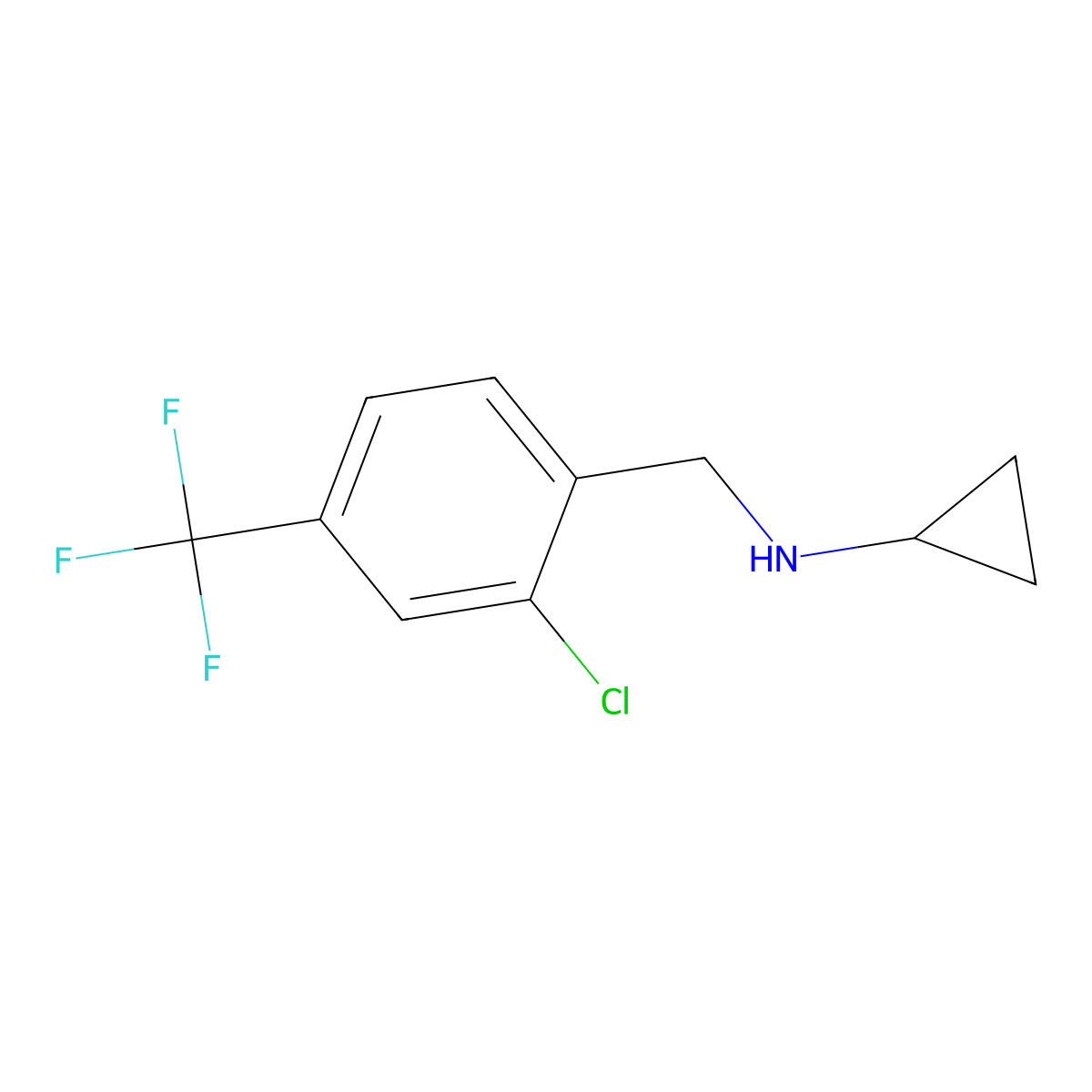 (2-Chloro-4-trifluoromethyl-benzyl)-cyclopropyl-amine molecular structure, CAS 2279124-29-5