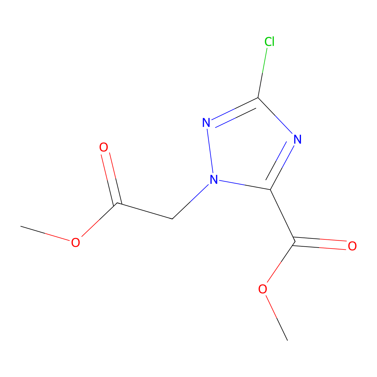 Methyl 3-chloro-1-(2-methoxy-2-oxoethyl)-1H-1,2,4-triazole-5-carboxylate molecular structure, CAS 2279124-35-3