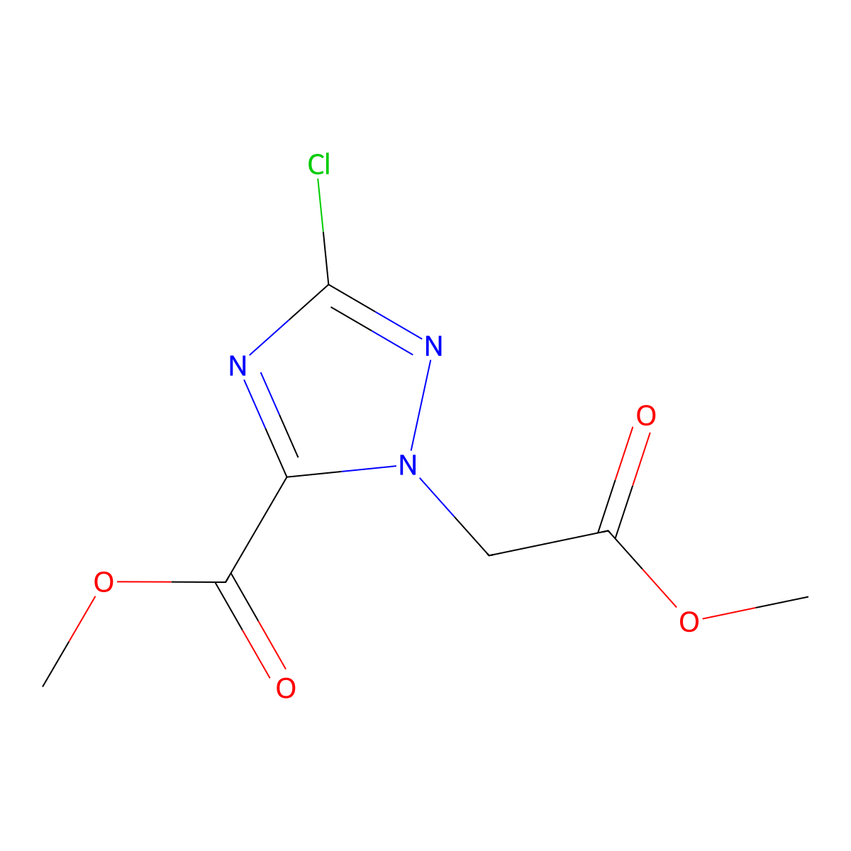 Methyl 3-chloro-1-(2-methoxy-2-oxoethyl)-1H-1,2,4-triazole-5-carboxylate molecular structure, CAS 2279124-35-3