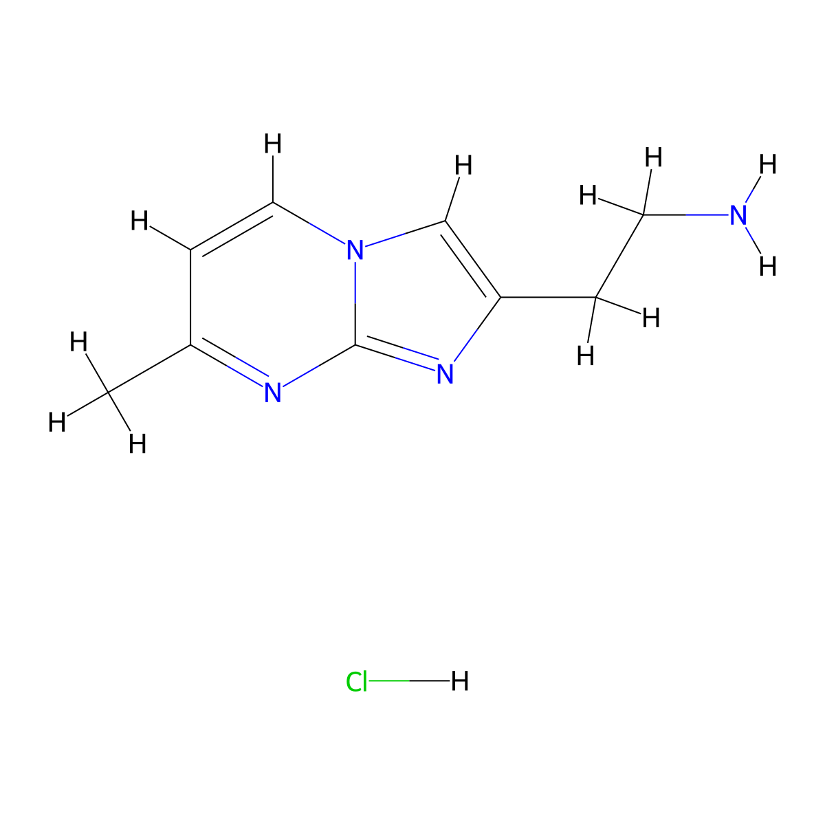 [2-(7-Methylimidazo[1,2-a]pyrimidin-2-yl)ethyl]amine hydrochloride molecular structure, CAS 2279124-37-5