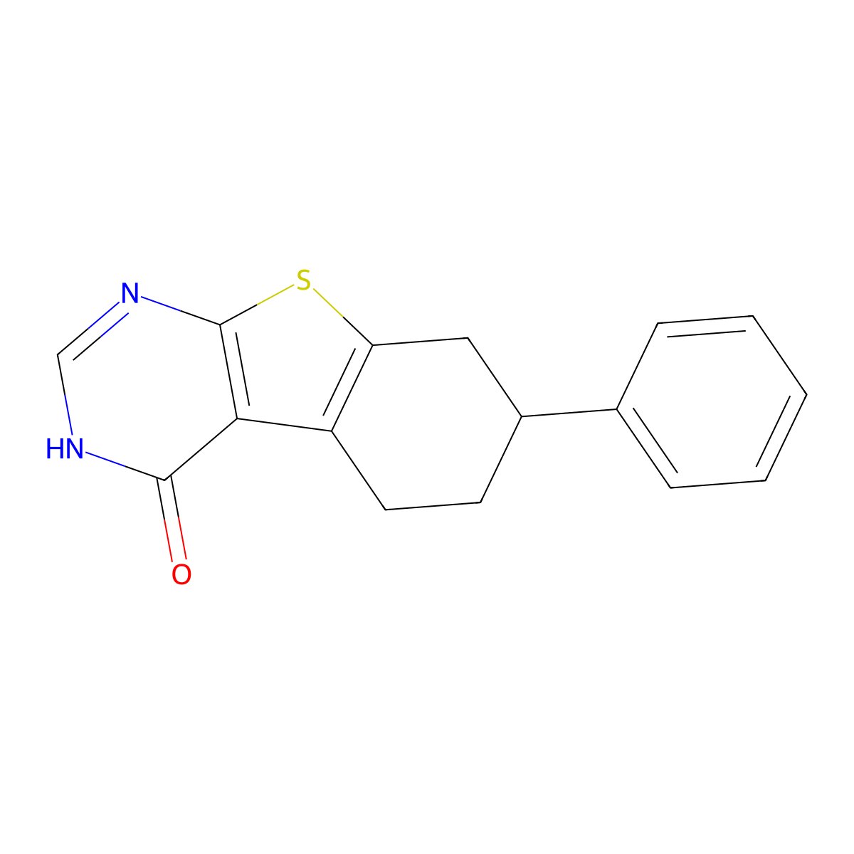 7-Phenyl-5,6,7,8-tetrahydro[1]benzothieno[2,3-d]pyrimidin-4(3H)-one molecular structure, CAS 2279124-39-7