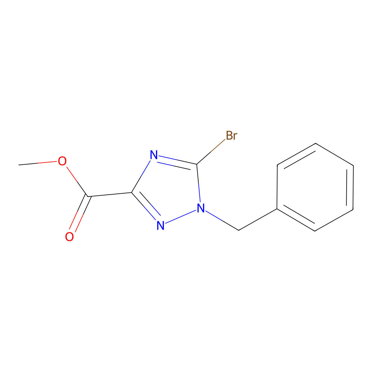 Methyl 1-benzyl-5-bromo-1H-1,2,4-triazole-3-carboxylate molecular structure, CAS 2279124-40-0