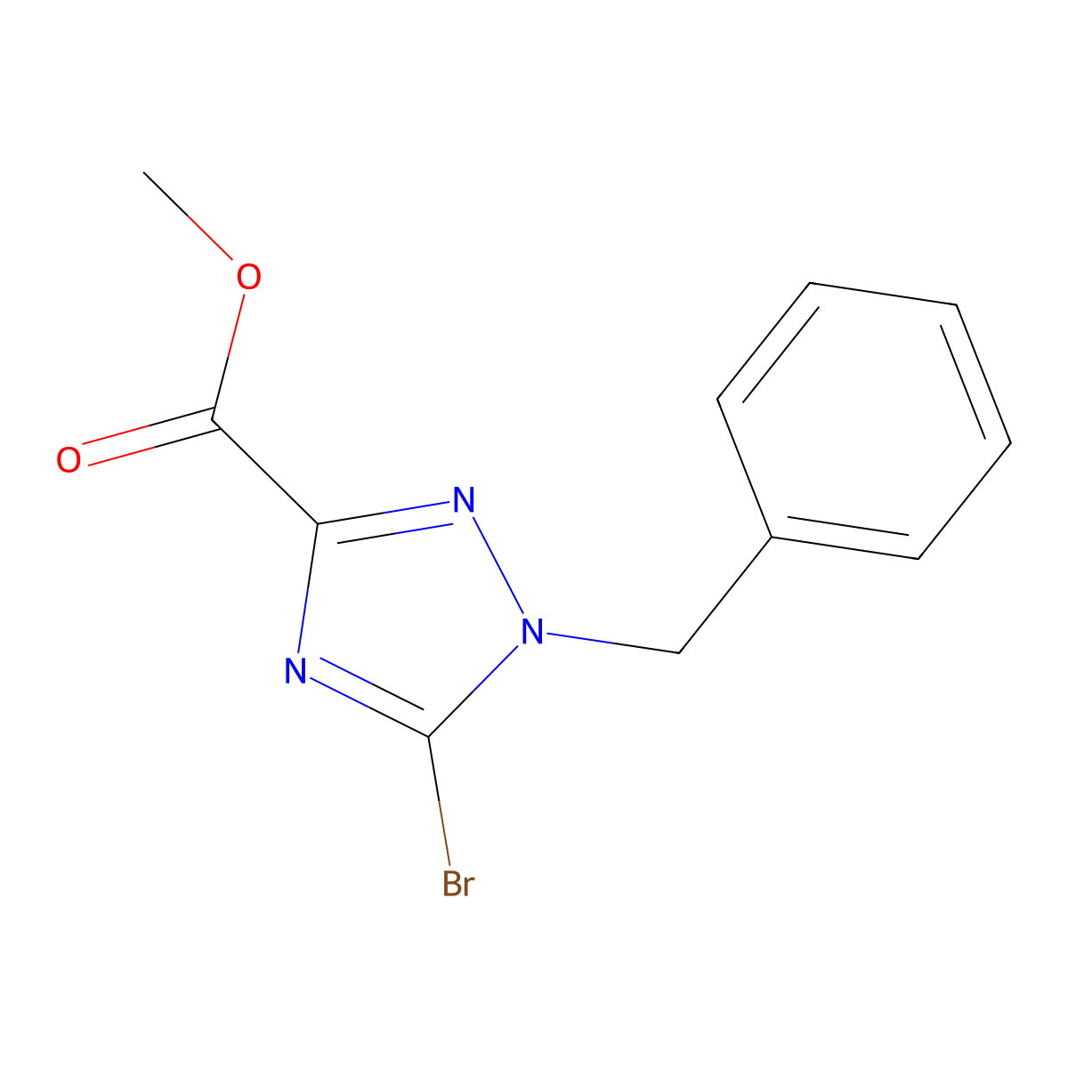 Methyl 1-benzyl-5-bromo-1H-1,2,4-triazole-3-carboxylate molecular structure, CAS 2279124-40-0