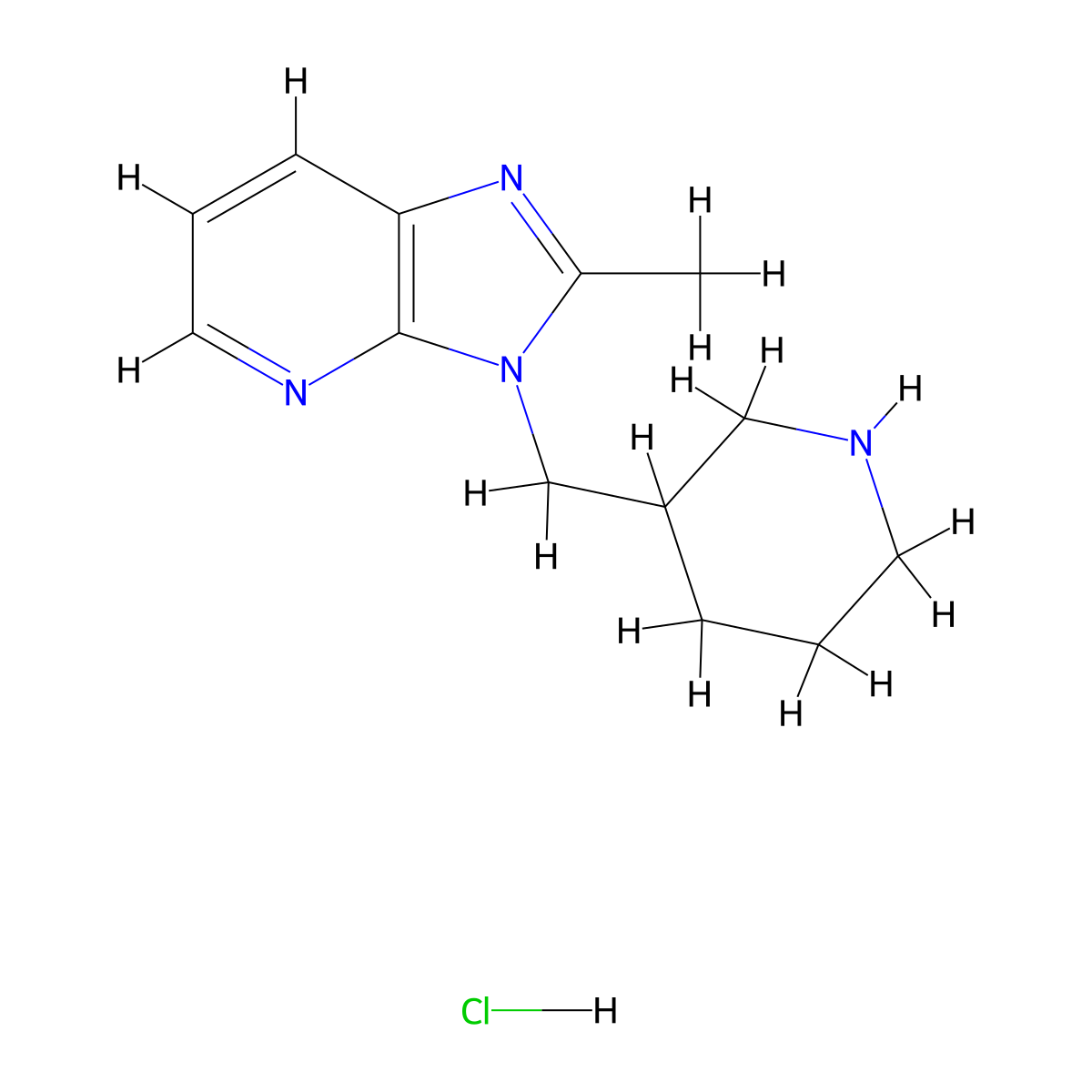 2-Methyl-3-(piperidin-3-ylmethyl)-3H-imidazo[4,5-b]pyridine hydrochloride molecular structure, CAS 2279124-41-1