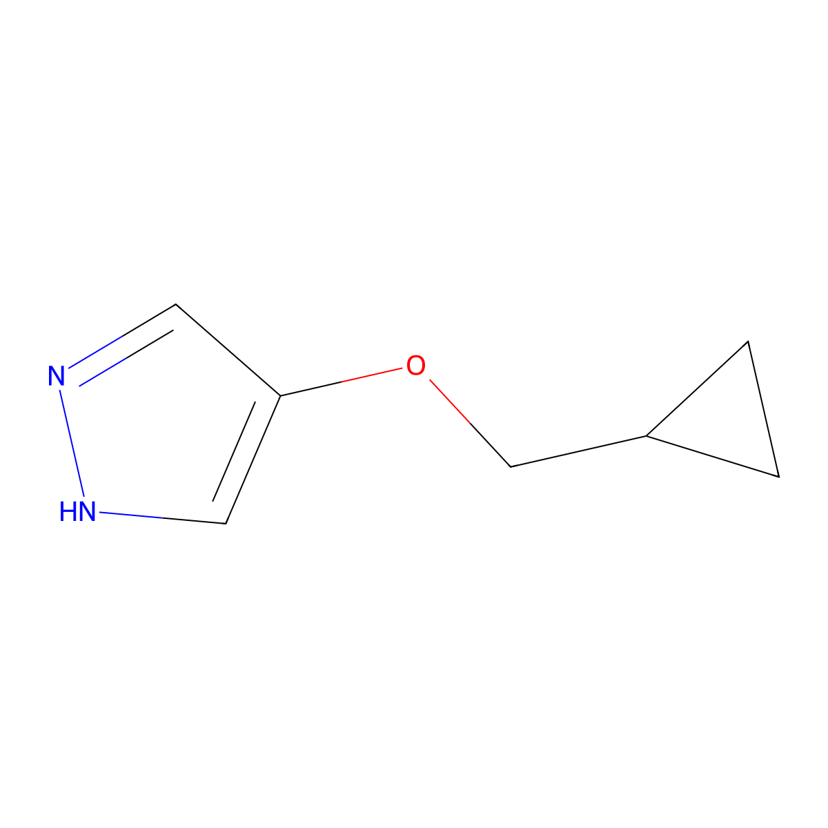 4-Cyclopropylmethoxy-1H-pyrazole molecular structure, CAS 2279124-44-4