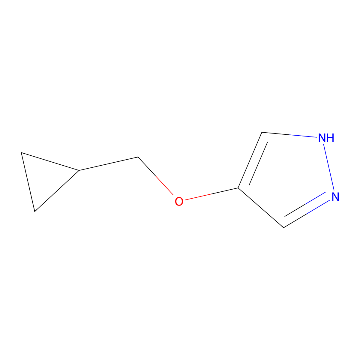 4-Cyclopropylmethoxy-1H-pyrazole molecular structure, CAS 2279124-44-4