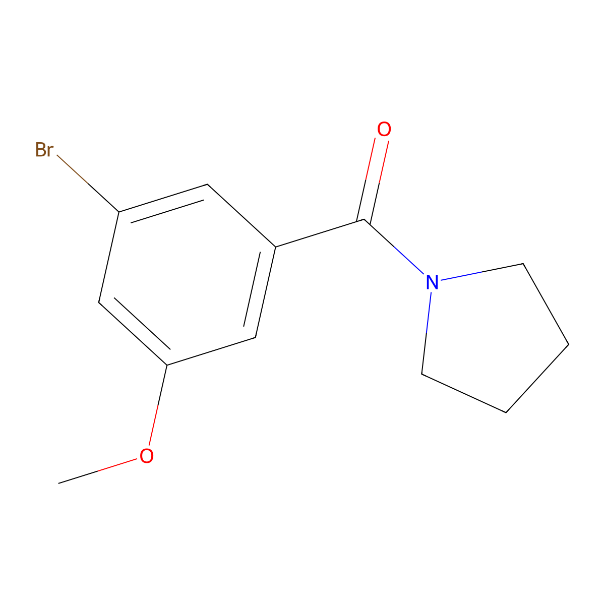 (3-Bromo-5-methoxy-phenyl)-pyrrolidin-1-yl-methanone molecular structure, CAS 2279124-46-6