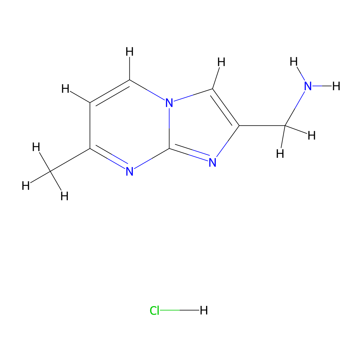[(7-Methylimidazo[1,2-a]pyrimidin-2-yl)methyl]amine hydrochloride molecular structure, CAS 2279124-49-9