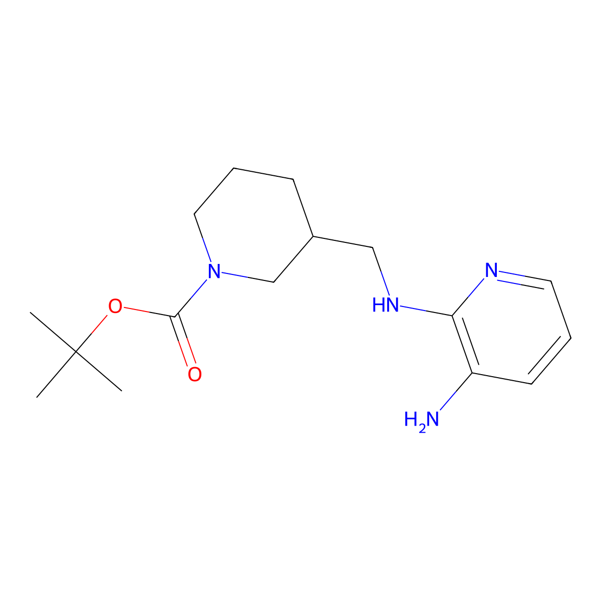 tert-Butyl 3-{[(3-aminopyridin-2-yl)amino]methyl}piperidine-1-carboxylate molecular structure, CAS 2279124-52-4