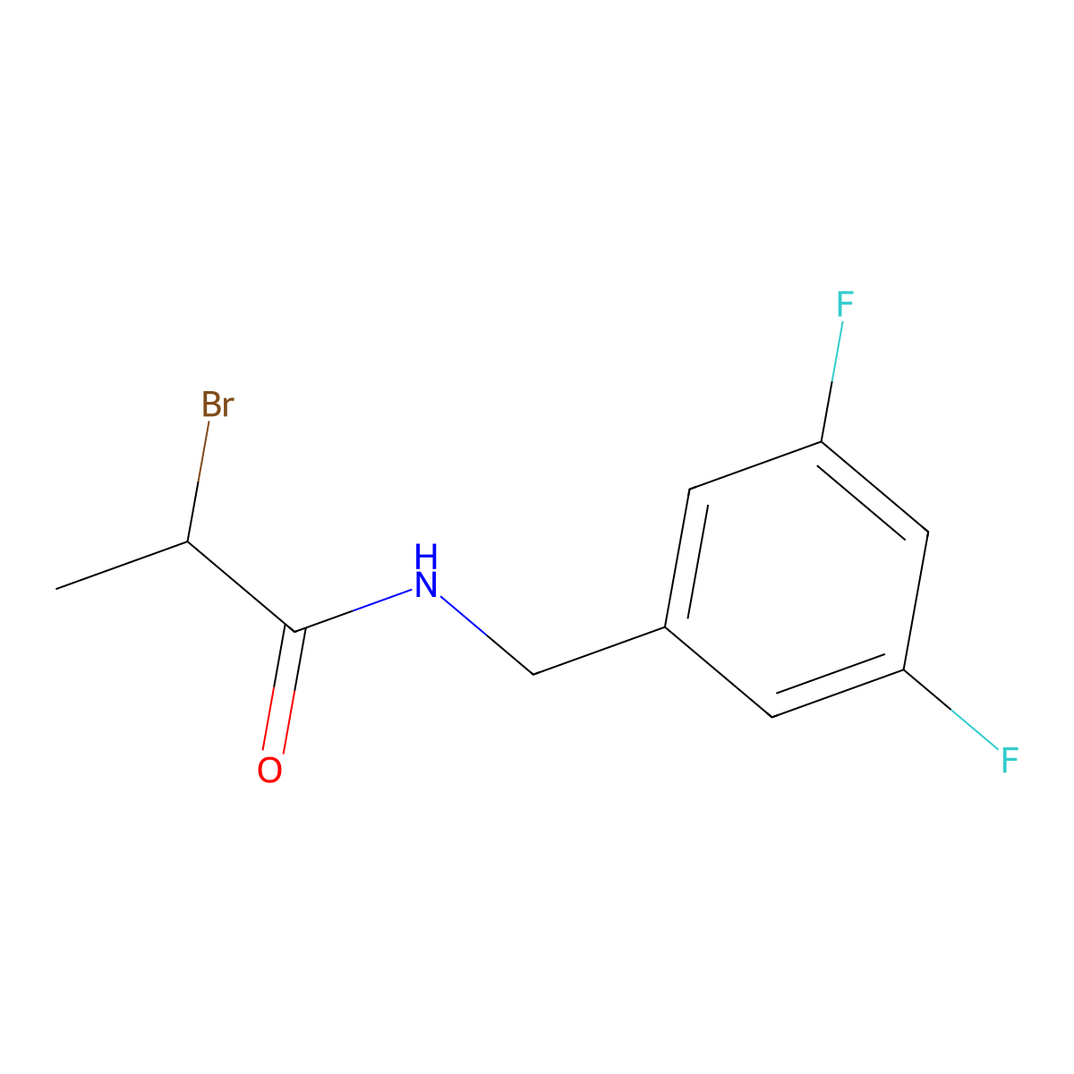 2-Bromo-N-(3,5-difluorobenzyl)propanamide molecular structure, CAS 2279124-56-8
