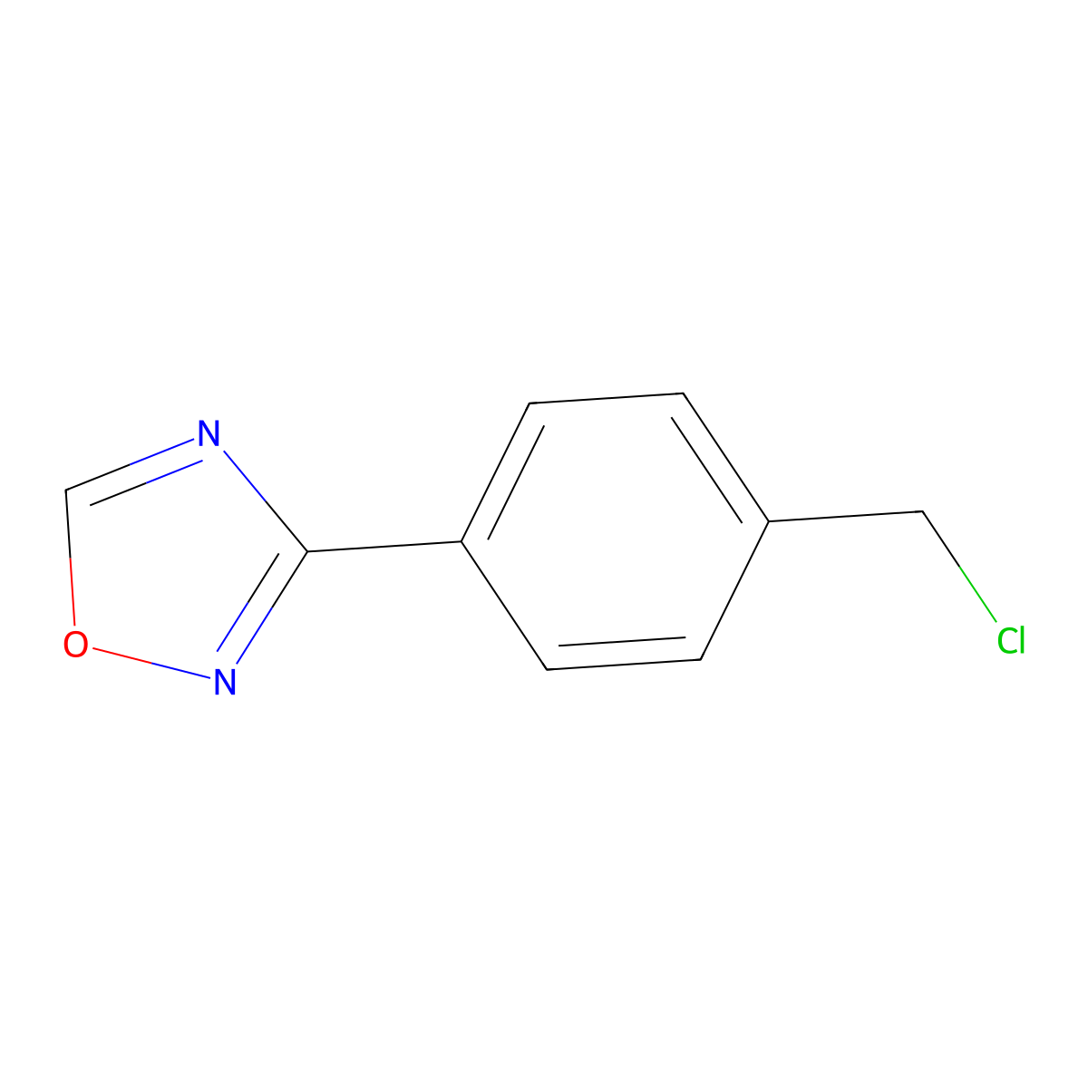 3-[4-(Chloromethyl)phenyl]-1,2,4-oxadiazole molecular structure, CAS 2279124-58-0