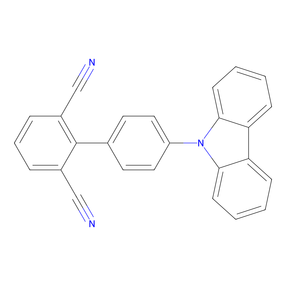 4'-(9H-Carbazol-9-yl)-[1,1'-biphenyl]-2,6-dicarbonitrile molecular structure, CAS 2279125-23-2