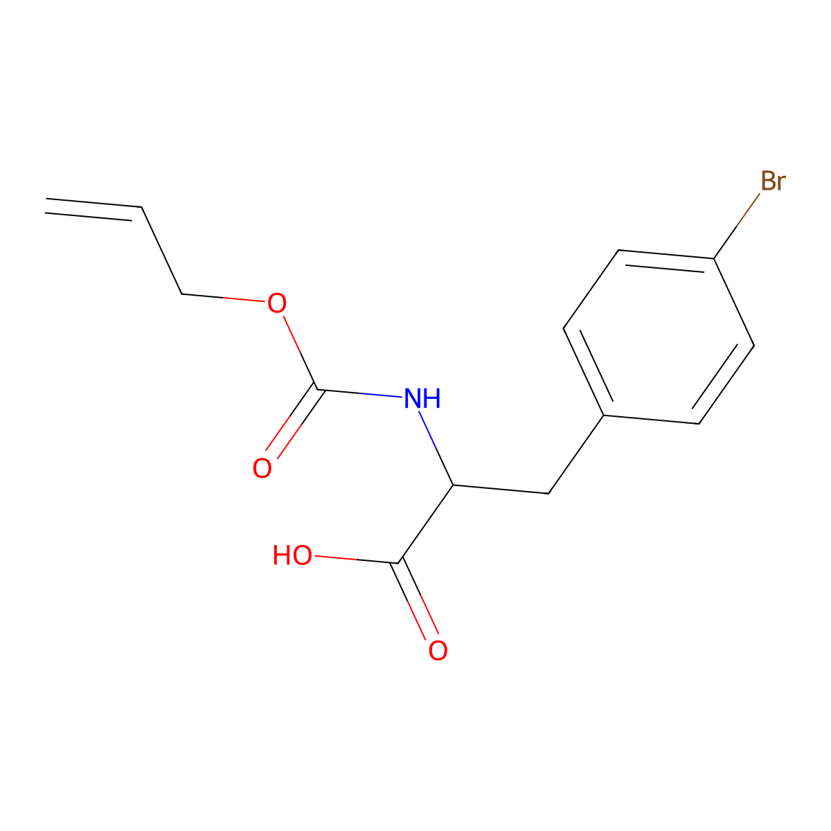 (S)-2-Allyloxycarbonylamino-3-(4-bromo-phenyl)-propionic acid molecular structure, CAS 2279141-53-4