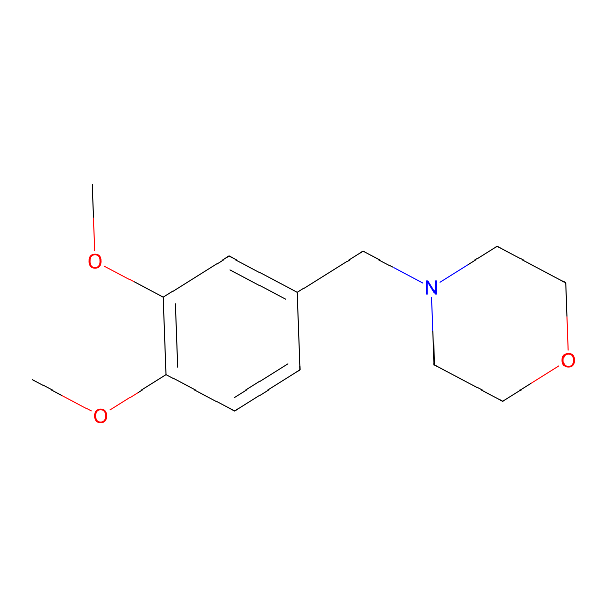 4-[(3,4-Dimethoxyphenyl)methyl]morpholine molecular structure, CAS 22792-30-9