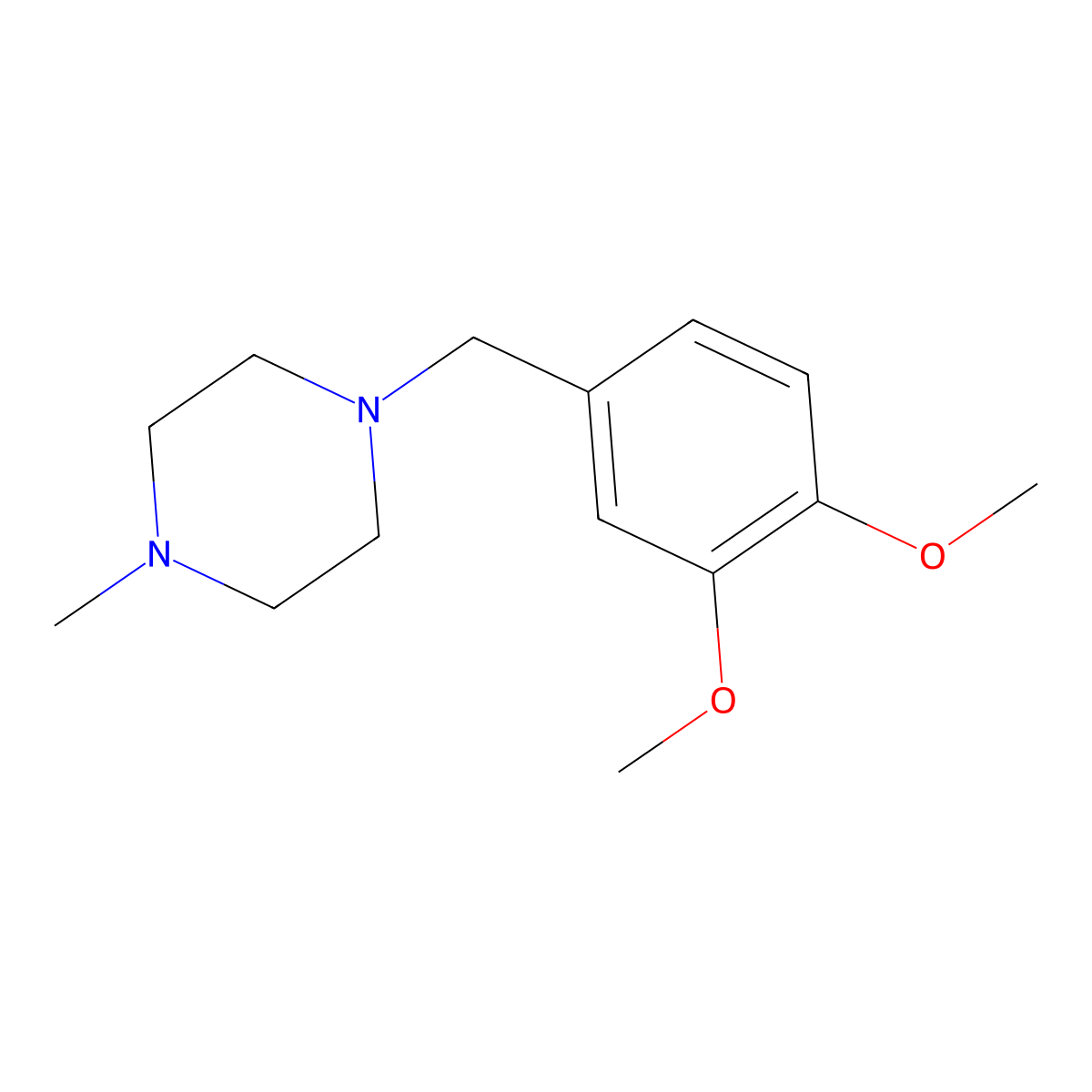 1-(3,4-Dimethoxybenzyl)-4-methylpiperazine molecular structure, CAS 22792-36-5