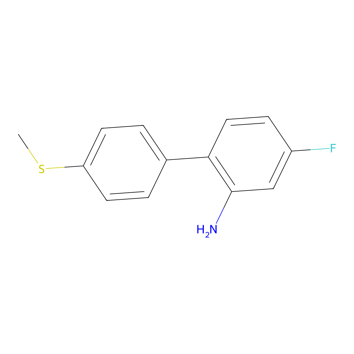 4-Fluoro-4'-(methylthio)-[1,1'-biphenyl]-2-amine molecular structure, CAS 2279207-25-7