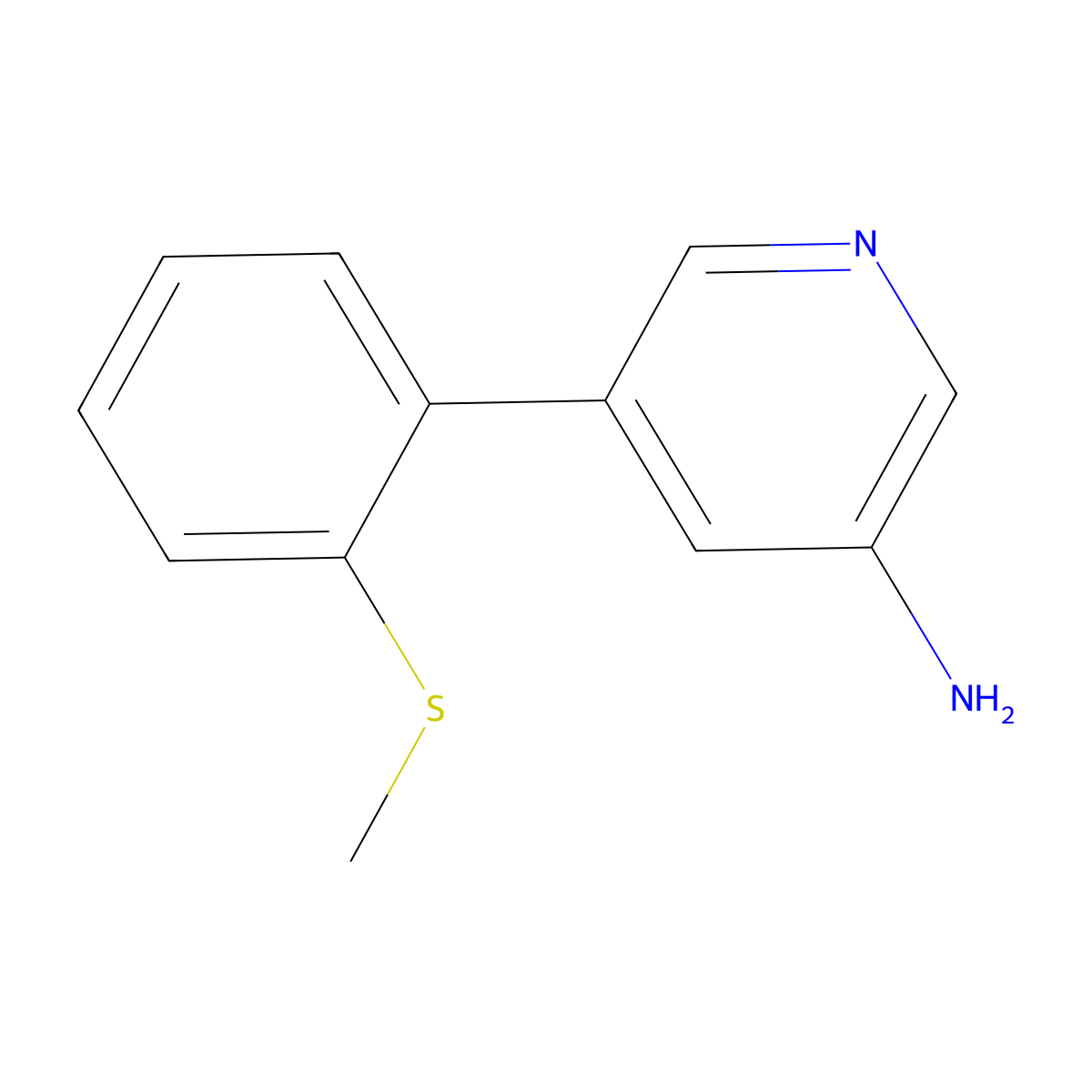 5-(2-(Methylthio)phenyl)pyridin-3-amine molecular structure, CAS 2279226-50-3