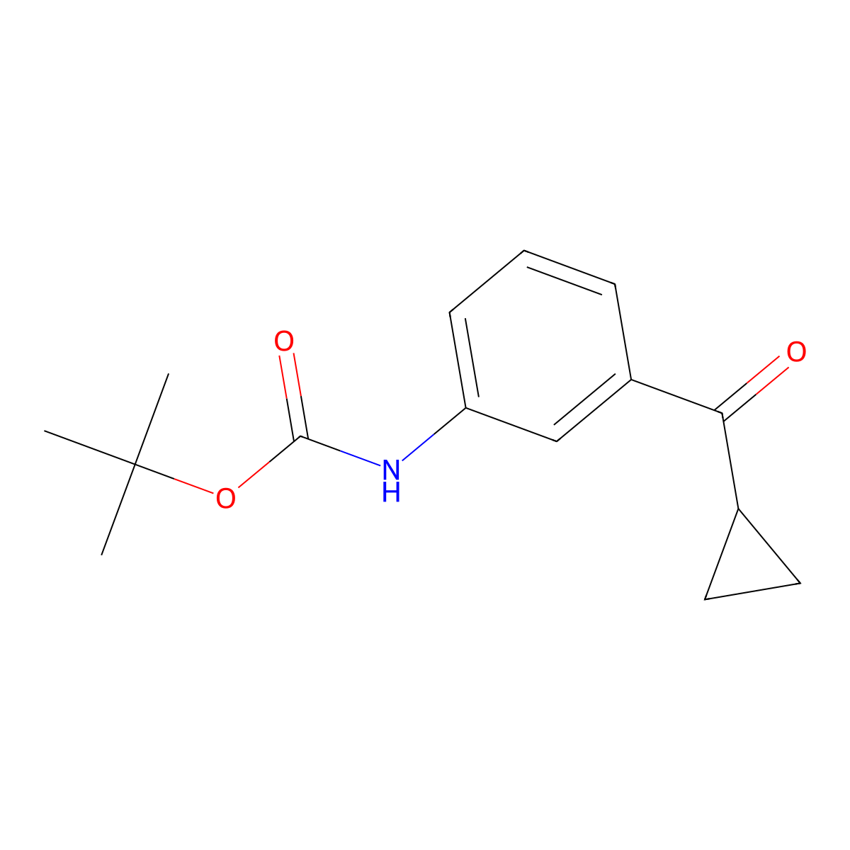 tert-butyl N-(3-cyclopropanecarbonylphenyl)carbamate molecular structure, CAS 2279286-36-9
