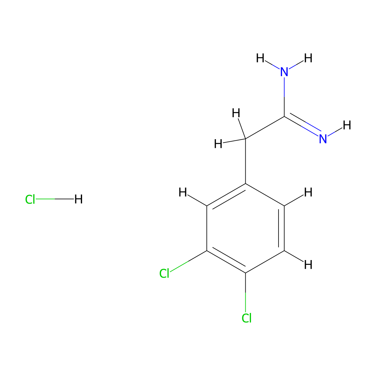 2-(3,4-Dichlorophenyl)ethanimidamide hydrochloride molecular structure, CAS 22793-44-8