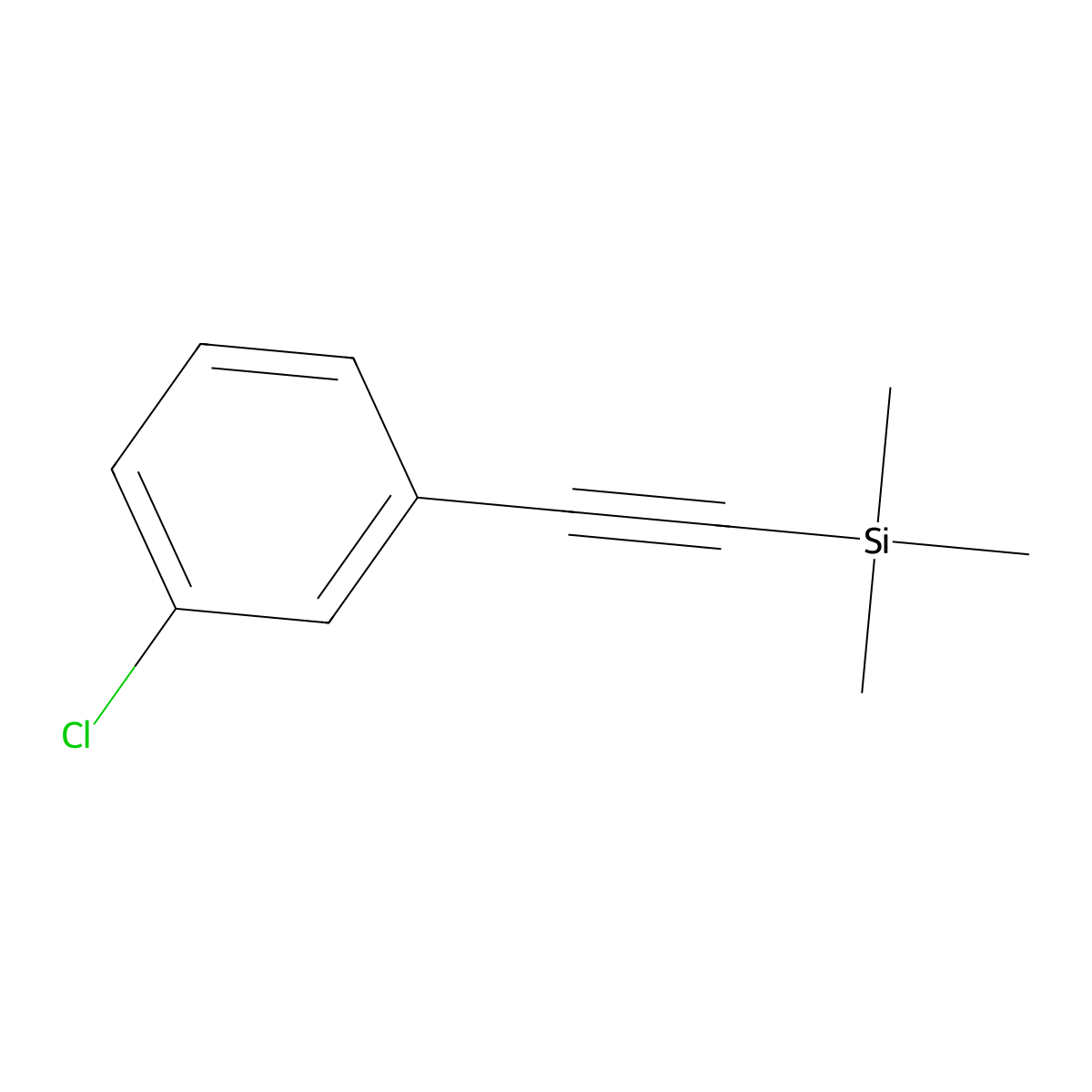 (3-Chlorophenylethynyl)trimethylsilane molecular structure, CAS 227936-62-1