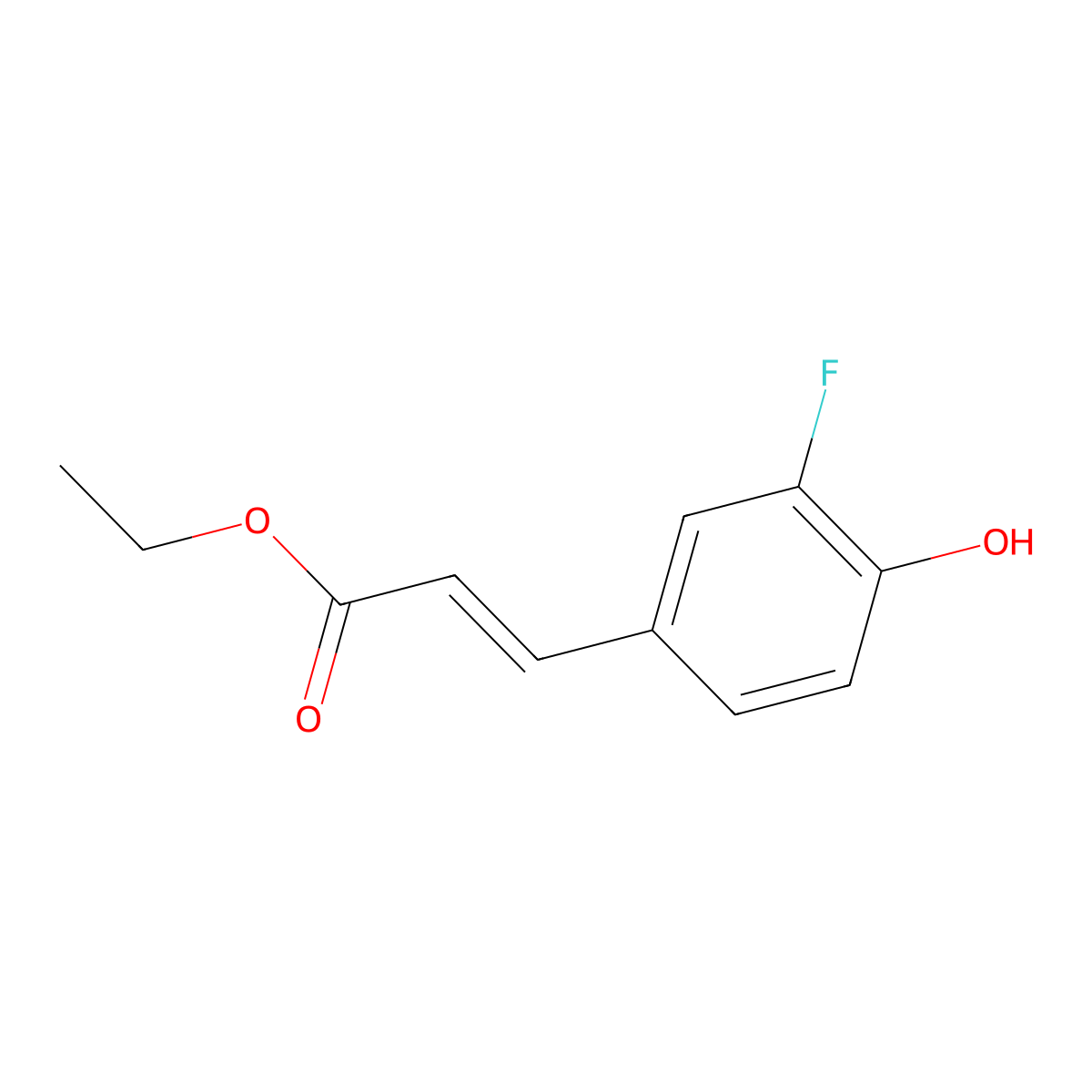 2-Propenoic acid, 3-(3-fluoro-4-hydroxyphenyl)-, ethyl ester, (2E)- molecular structure, CAS 227939-13-1